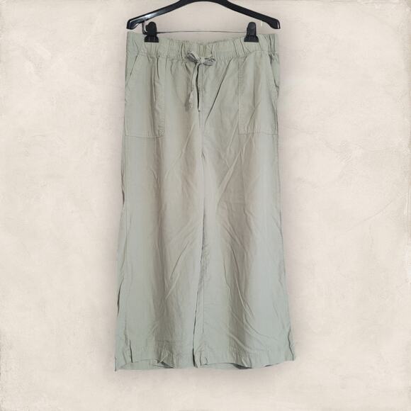 Thread & Supply Green Lightweight Pull-On Cropped Wide Leg Pants  XXL - Picture 1 of 6